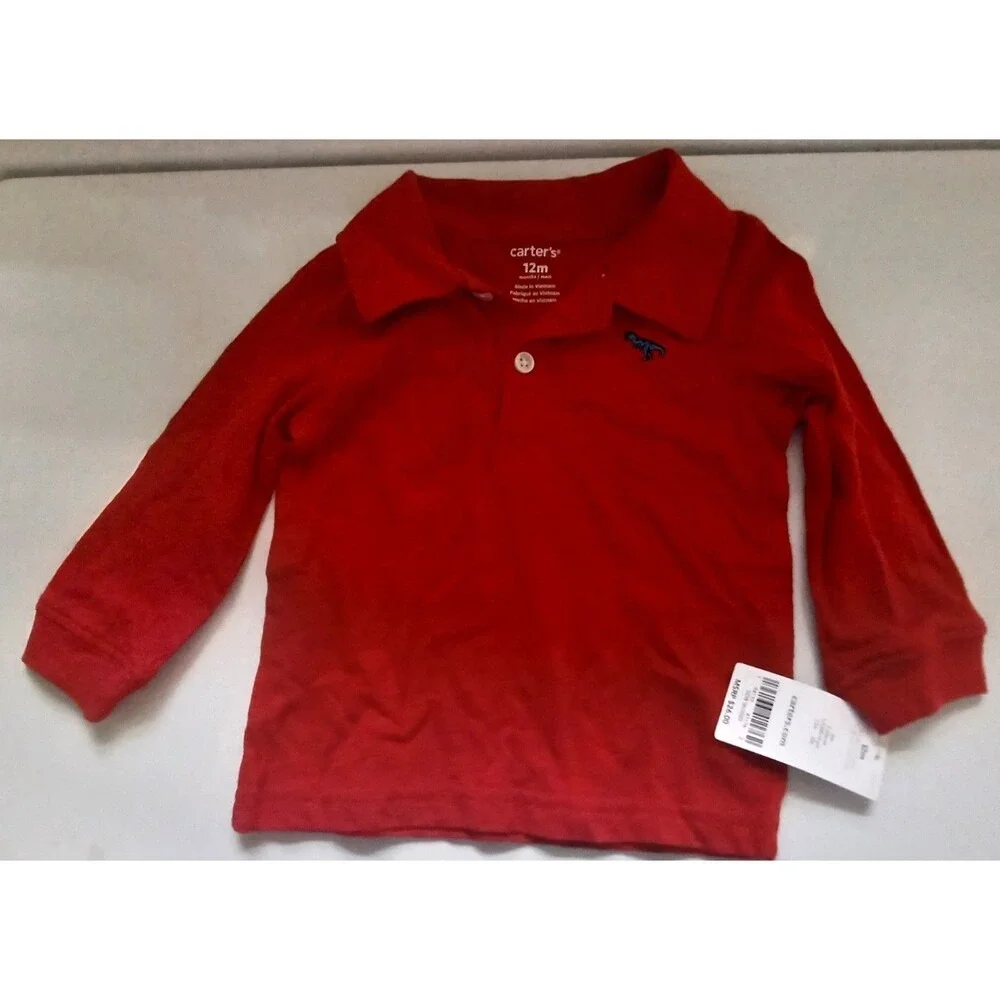 Carter's NWT  12M Polo Shirt Infant Baby Preppy Bright‎ Timeless Classic Dressy